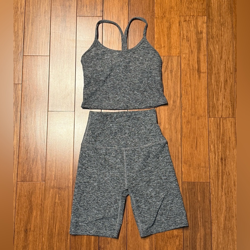 Beyond Yoga Gray Bike Shorts